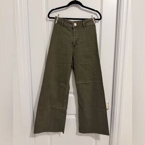 Zara Wide-Leg Olive Green Pants